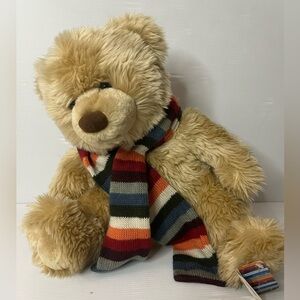 Vintage Aeropostale Plush Bear With Striped Scarf 13” NWT